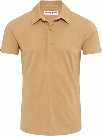 Orlebar Brown Mens Sebastian Cotton Silk Polo In Biscuit