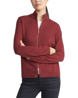 Lafayette 148 New York Fitted Silk-Blend Bomber Sweater
