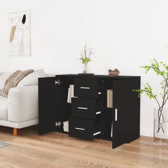 Berkfield Home Sideboard Black 91x29.5x65 cm Engineered Wood