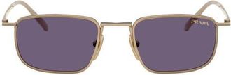 Prada 49mm Pillow Sunglasses in Brass /Violet at Nordstrom