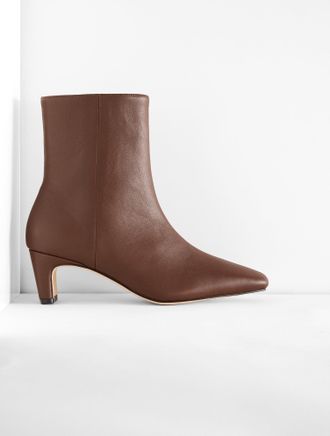 Talbots Galen Nappa Ankle Boots - Dark Walnut - 8 1/2 M Talbots