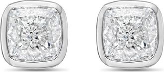 Diana M. Jewels 14KT WHITE GOLD LAB GROWN CUSHION CUT STUDS IN A BEZEL SETTING WEIGHING 2.50 CTS TW
