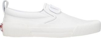 Valentino Garavani Witte leren instappers met logos - Heren - Sneakers - Wit - 39 1/2 EU - Leer - Schoenen