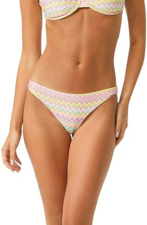 PQ Swim Basic Ruched Bikini Bottoms in Love Spell at Nordstrom, Size Medium