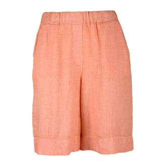 Gran Sasso Bermuda in Lino - Dames - Korte Broeken - Oranje - S - Linnen - Korte Broeken