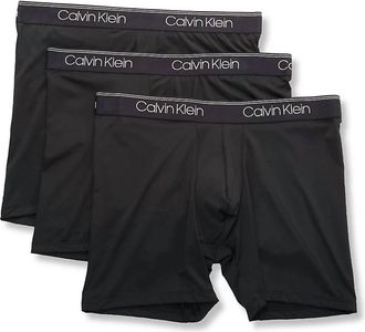 Calvin Klein Mens Micro 3-Pack Stretch Boxer Briefs In Black