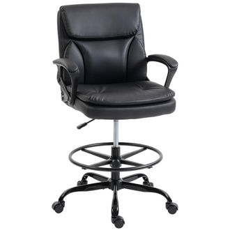 HOMCOM Silla de dibujo 61x61x108 cm negro