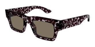 Alexander McQueen AM0508S 002 Mens Sunglasses Tortoiseshell Size 50