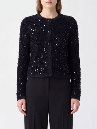 Twinset All-Over Sequin Embroidered Knit Crewneck Cardigan