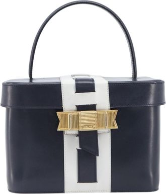 Celine Handbag Leather Navy Leather Handbag (Pre-Owned)