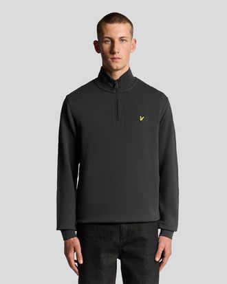 Lyle & Scott Mens Cotton Loopback 1/4 Zip Sweatshirt - Grey - Size X-Large