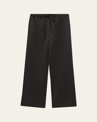 Proenza Schouler Magnus Wide-Leg Crinkled Crepe Pants