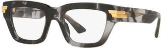 Bottega Veneta 50mm Rectangle optical glasses in Tortoise at Nordstrom