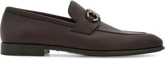 Ferragamo Platte Loafers van generfd leer - Heren - Loafers - Bruin - 43 EU - Leer - Schoenen
