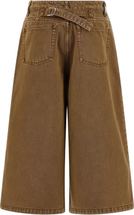 Ami Womens Brown Cotton Bermuda Shorts