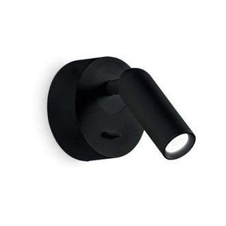 Ideal Lux Applique Moderna Bean Round Metallo Nero Led 3W 3000K Luce Calda