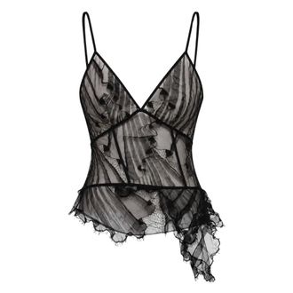 Erika Cavallini Semi Couture Top Crystal - - Tops - Donna - Nero - M
