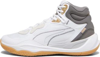 Puma Playmaker Pro Mid Trophies White Grey Gold 379019-01