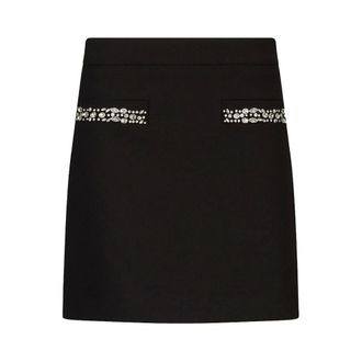 Liu Jo Rokken, Dames, Zwart, M, Polyester, Mini Rok Met Strass-steentjes