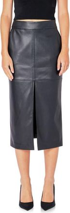 endless rose Faux Leather Midi Skirt in Black at Nordstrom Rack, Size Small