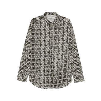 Balmain Monogram Print Shirt - male - Balmain - Casual Shirts - Multicolor - 3XL - Shirts