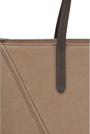 Brunello Cucinelli Womens Tote Bag Bc Canvas Camel Outer Cotton Shoulder