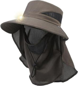 Magracy Chapeau De Soleil UPF 50+ à Large Bord Avec Protection UV - Chapeau De Safari Hydrofuge Pour Homme, Blanc, Taille Unique