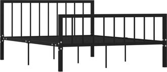 vidaXL 284571 Bed Frame without Mattress Black Metal 140x200 cm Vidaxl