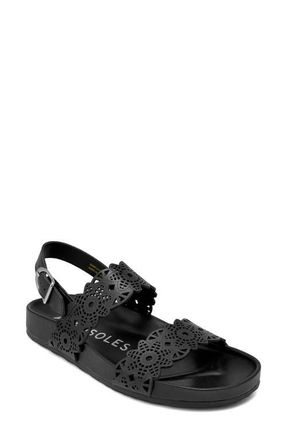 Aerosoles Lily Perforated Slingback Sandal in Black Perf Fx Nappa at Nordstrom, Size 8.5