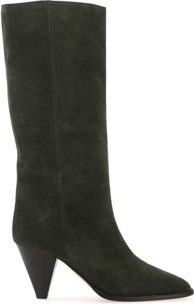 Isabel Marant Isabel Marant Dark Green Suede Lispa Boots
