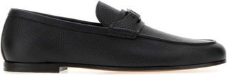 Valentino Garavani Black Leather Logo Loafers
