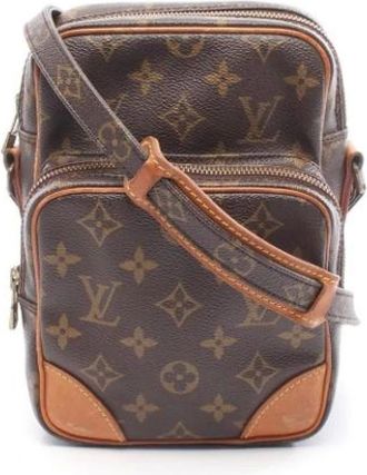 Louis Vuitton Pre-owned Cross Body Bags, female, Brown, Size: ONE SIZE Pre-owned Vintage Canvas Cross Body Bag