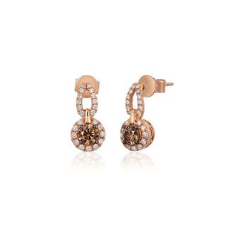 Le Vian Ladies Chocolate Diamonds Earrings set in 14K Strawberry Gold