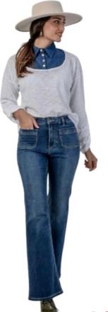 Bianco Bonney Retro Denim Pant In Blue
