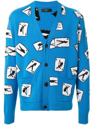 Amiri pole-dance knit cardigan - Blue