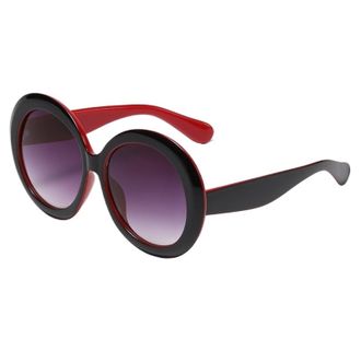 Generic Fashion Round Large Frame Sunglasses Men And Women UV400 Outdoor Vacation Photo Party Sun Glasses(Red)