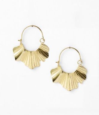 Matr Boomie Sayuri Ginkgo Leaf Hoop Earring in Gold at Nordstrom