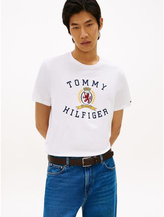 Tommy Hilfiger Mens Hilfiger Crest Logo T-Shirt - White - XXXL