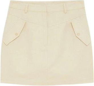 Patrizia Pepe Short Skirt - Dames - Korte rokken - Beige - S - Katoen - Rokken