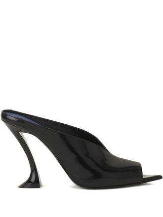 Lanvin 100mm Sculptural Calf Leather High Heel Mules