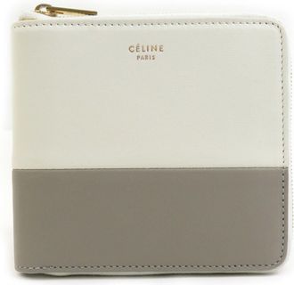 Celine Gray Ivory Leather Wallet (Bi-Fold) (Pre-Owned)