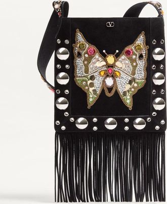 Valentino Garavani Valentino Garavani Nellc&ocirc;te Embroidered Shoulder Bag With Fringes Wo