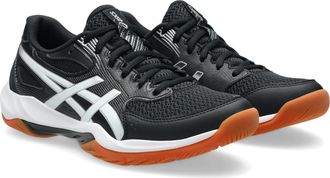 Asics Hallenschuh ASICS GEL-ROCKET 12, Damen, Gr. 37,5, schwarz-weiss (schwarz, wei&szlig;), Synthetik, Schuhe Hallenschuh, besonders geeignet f&uuml;r Handball und Vo