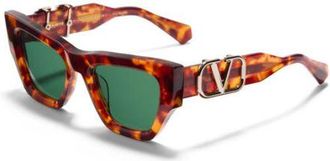 Valentino SETTE Green Cat Eye Ladies Sunglasses VLS-166 B 52
