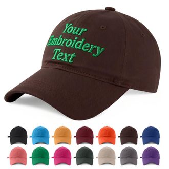 Generic Personalised Baseball Caps with Embroidery Text for Men Women,Custom Hat for Golf Baseball Tennis Hiking Fitness (UK, Alpha, One Size, Coffee)