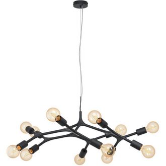 Eglo Eglo - Lampadario a Sospensione Moderno Bocadella Acciaio Nero 12 Luci E27