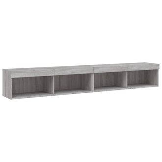 vidaXL Mobili Tv Con Luci Led 2pz Grigio Sonoma 100x30x30 Cm - Vidaxl