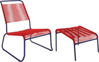 Schubiger M&ouml;bel Spaghetti-Kufen-Lounger-Hochlehner + Hocker S&auml;ntis