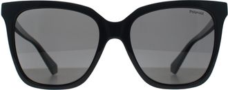 Polaroid Vierkant Vrouwen Zwart Grijs Gepolariseerd PLD 4155/S/X