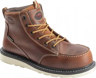 Avenger Mens Wedge Moc Toe Waterproof Safety Boots In Brown